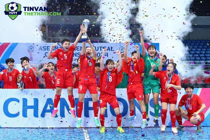 ĐT futsal nữ Việt Nam vừa vô địch giải futsal nữ Đông Nam Á 2024 (Ảnh: Futsal Thailand)