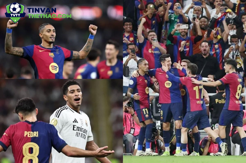 Barcelona vượt qua Real Madrid 5-2.