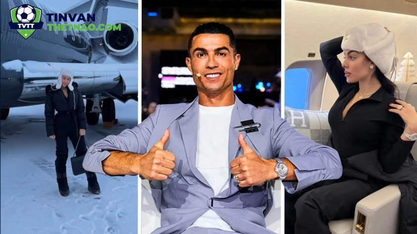 Ronaldo đã đưa bạn gái Georgina cùng các con đi du lịch bằng chuyên cơ mới (Ảnh: SportBible).